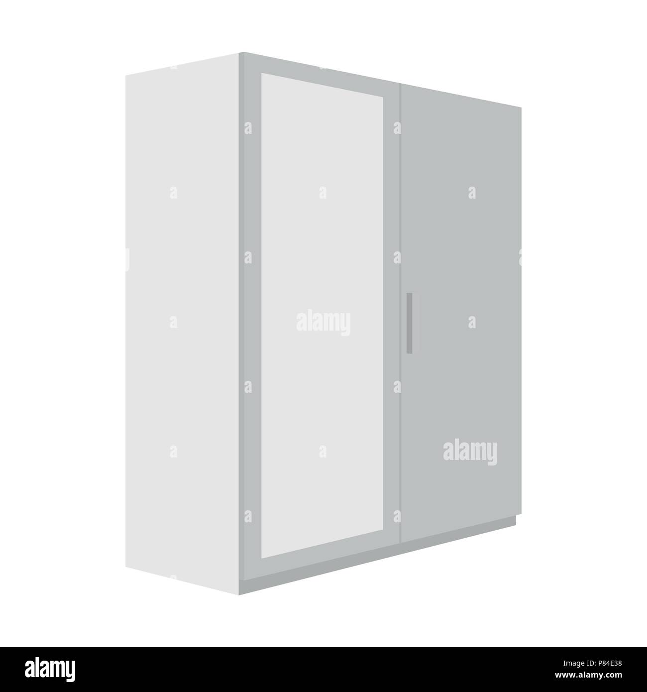 A Small Wardrobe With A Clean Mirror Bedroom Furniture Single Icon