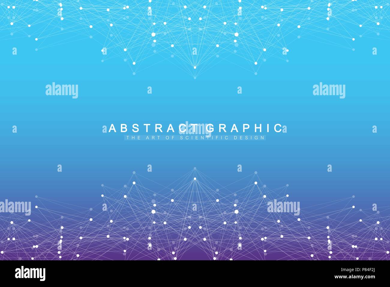 Technology abstract background with connected line and dots. Big data ...
