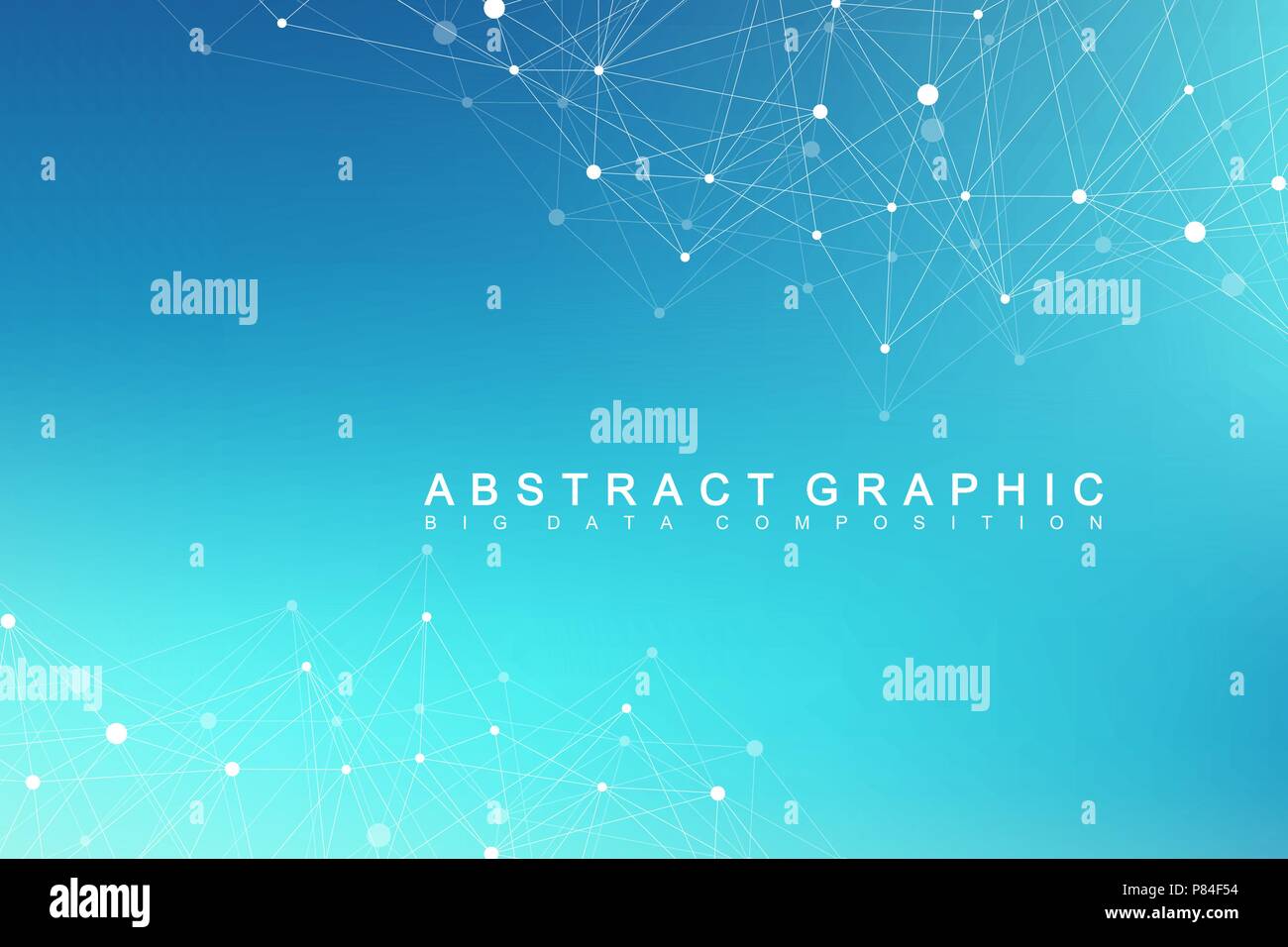 Technology abstract background with connected line and dots. Big data ...