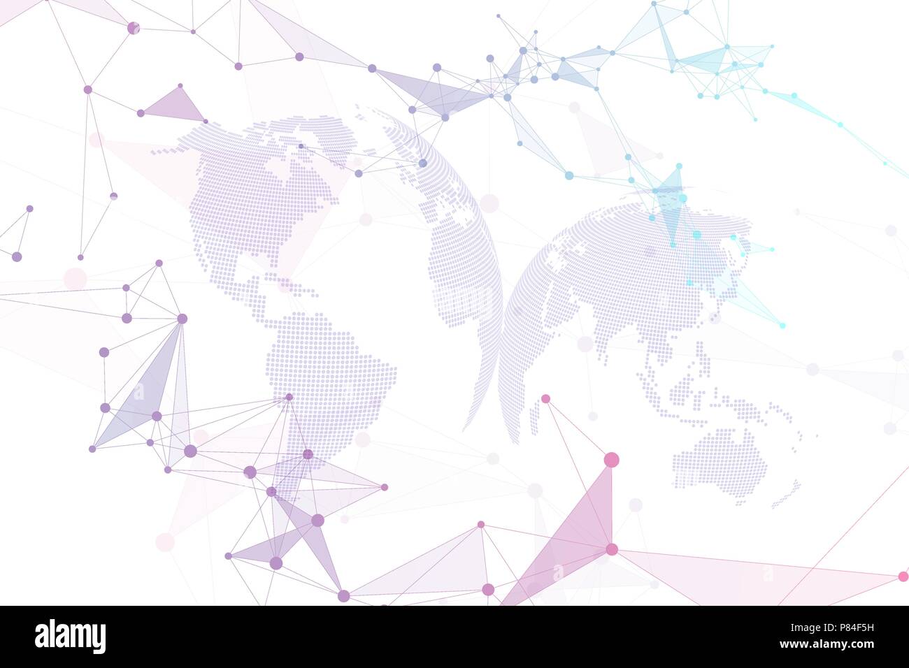 Technology abstract background with connected line and dots. Big data ...