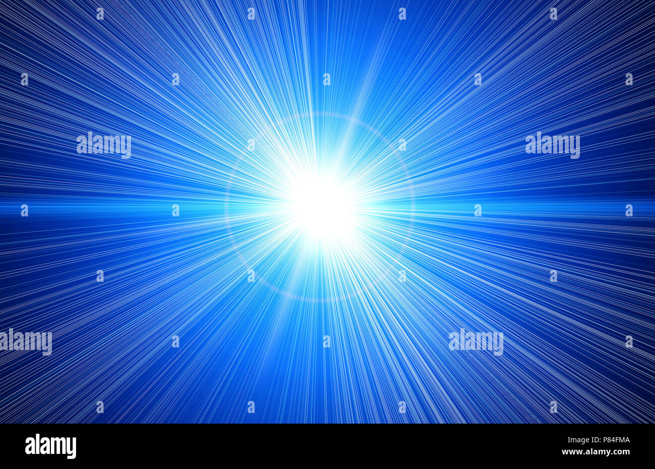 Blue light in space Stock Photo