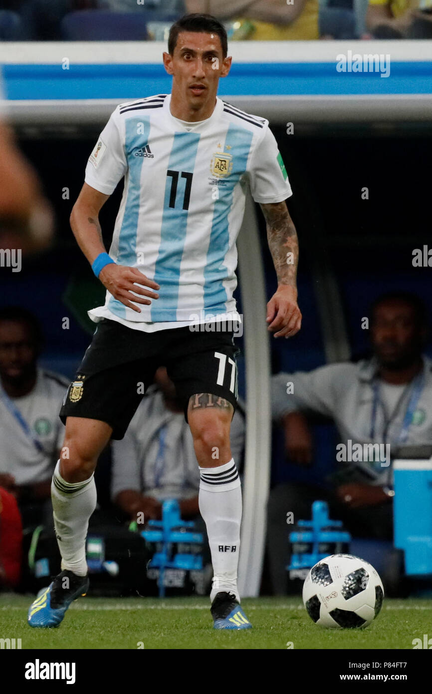 SAINT PETERSBURG, RUSSIA - JUNE 26: Angel Di Maria of Argentina national team during the 2018 FIFA World Cup Russia group D match between Nigeria and Argentina at Saint Petersburg Stadium on June 26, 2018 in Saint Petersburg, Russia. (MB Media) Stock Photo