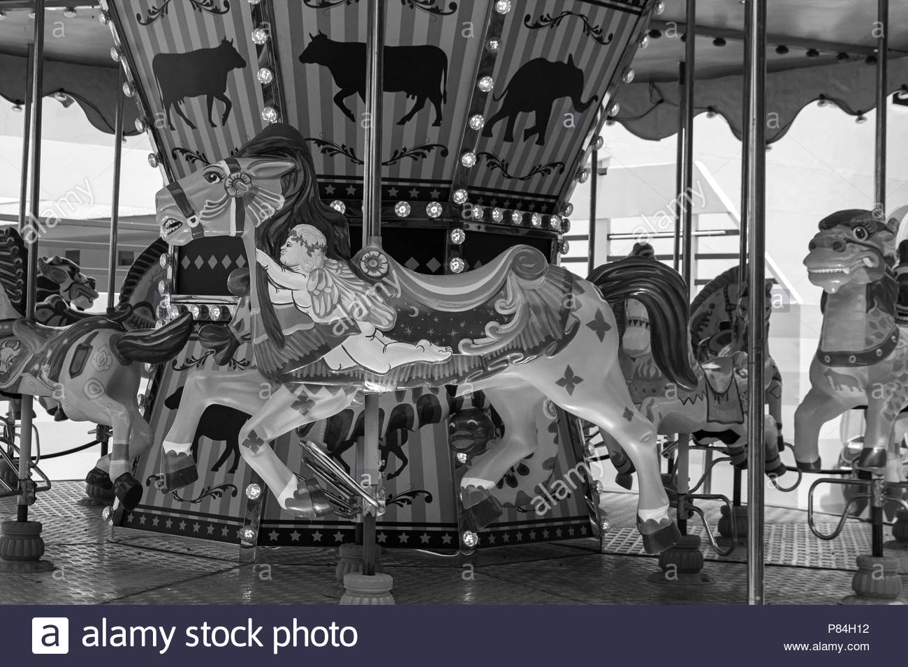 Theme Park Ride Black and White Stock Photos & Images - Alamy