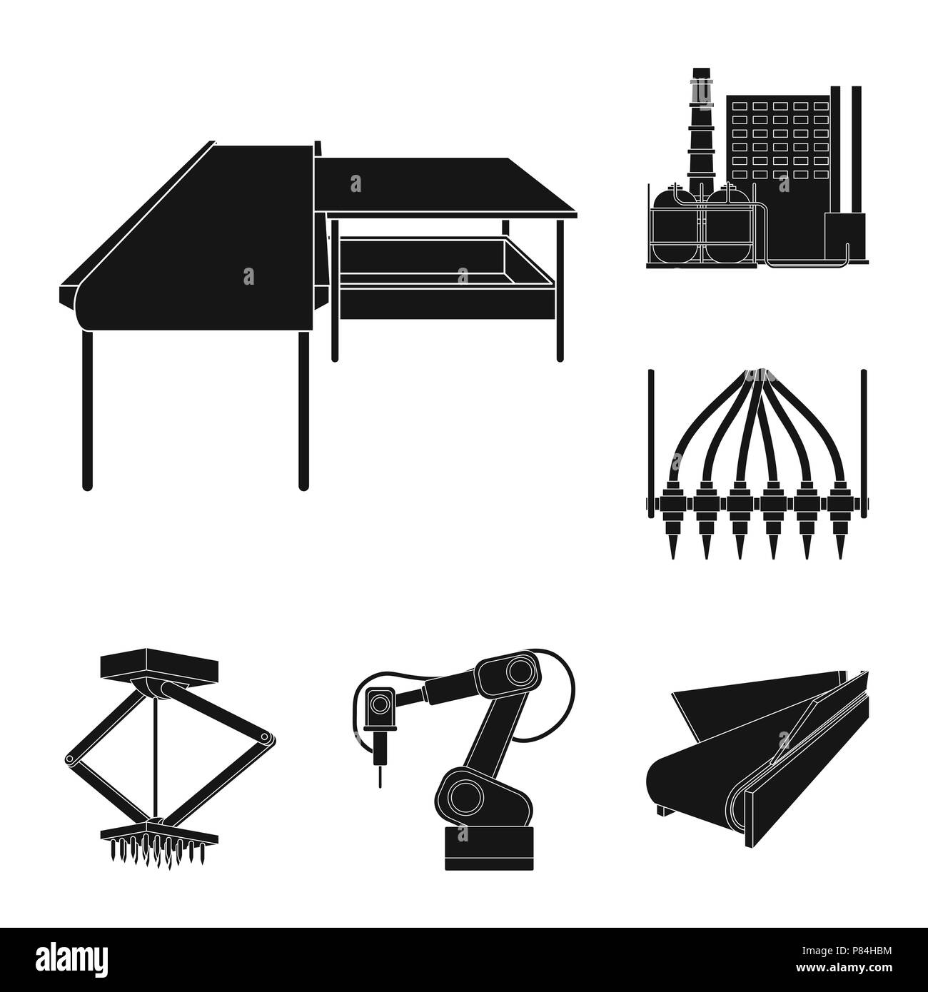 Equipment and machine black icons in set collection for design ...