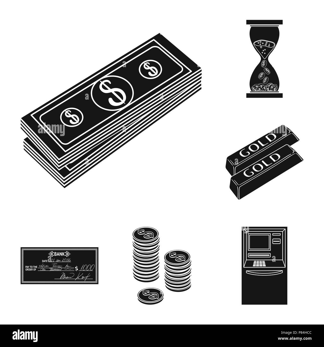Money and Finance black icons in set collection for design. Business ...