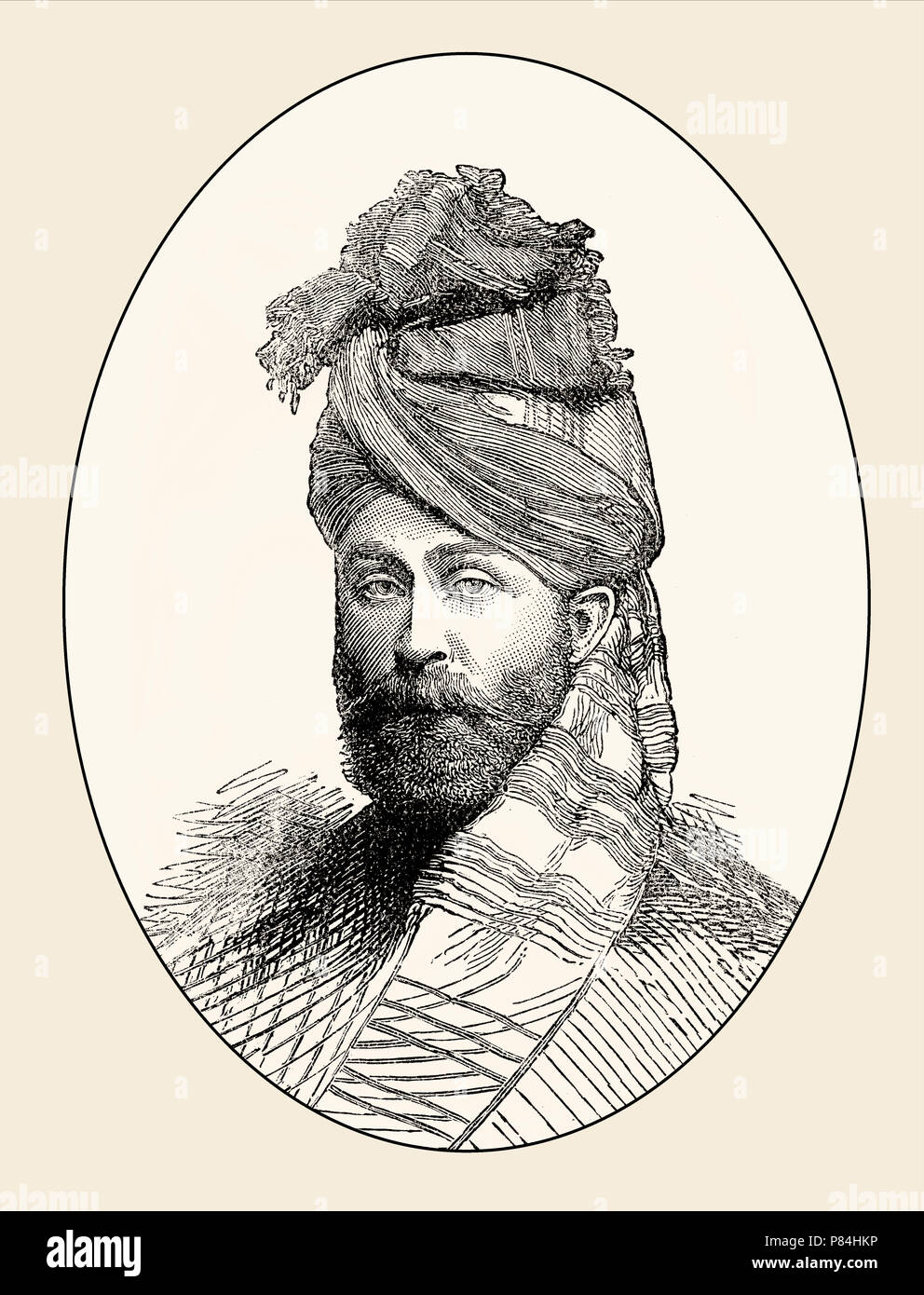 Major Wigram Battye, Queen’s Own Corps of Guides, killed at the Battle of Futtehabad on 2nd April 1879 in the Second Afghan War, From British Battles  Stock Photo