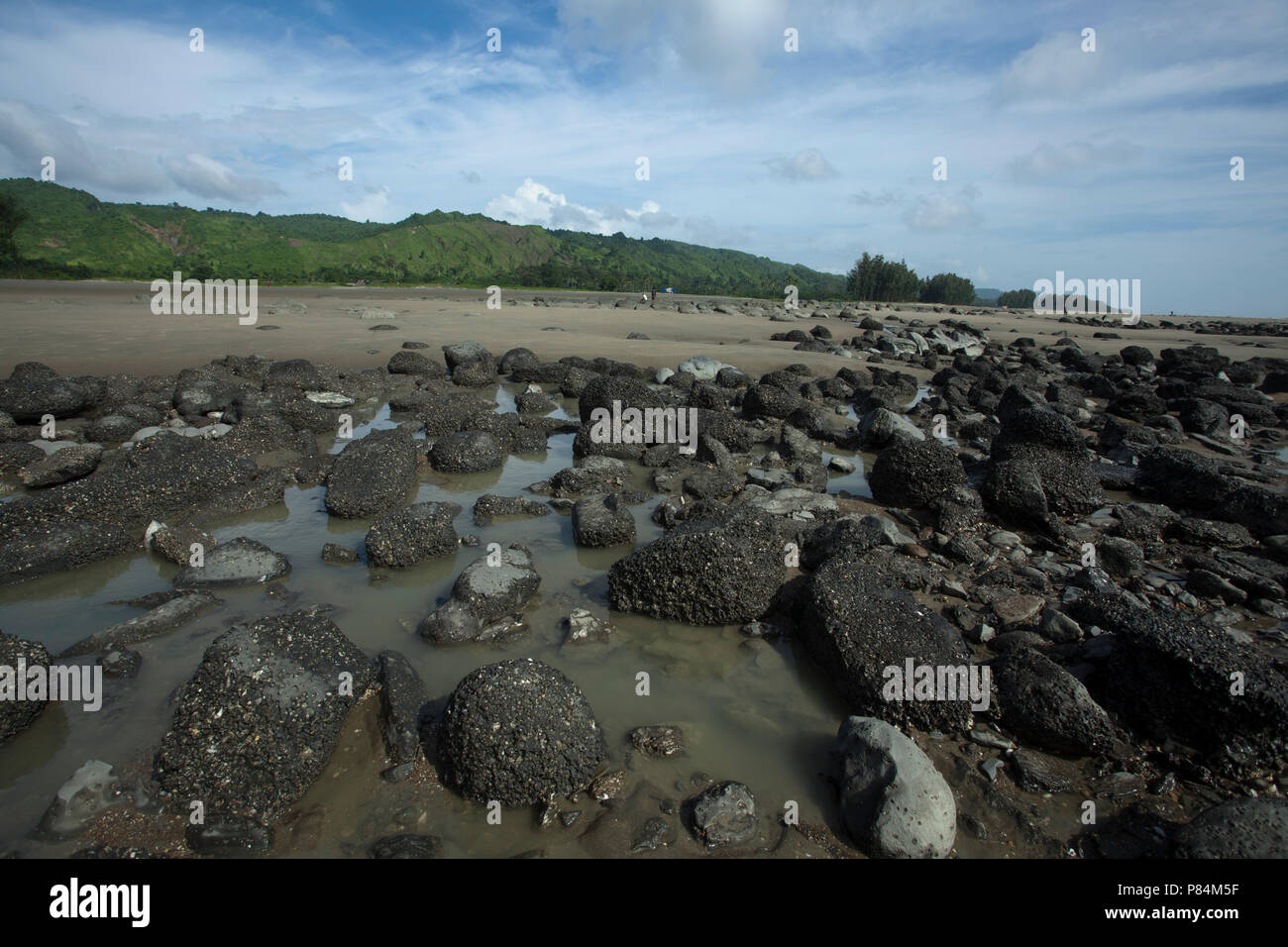 Hajampara sea beach. It is a part of the Cox's Bazaar sea beach, the longest sea beach in the world. Teknaf, Cox´s Bazar, Bangladesh. Stock Photo