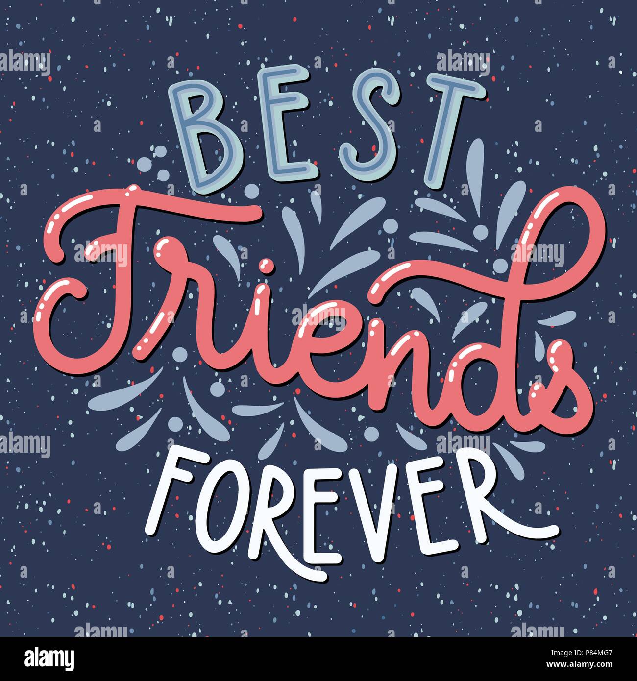 Friendship day hand drawn lettering. Best friends forever. Vector