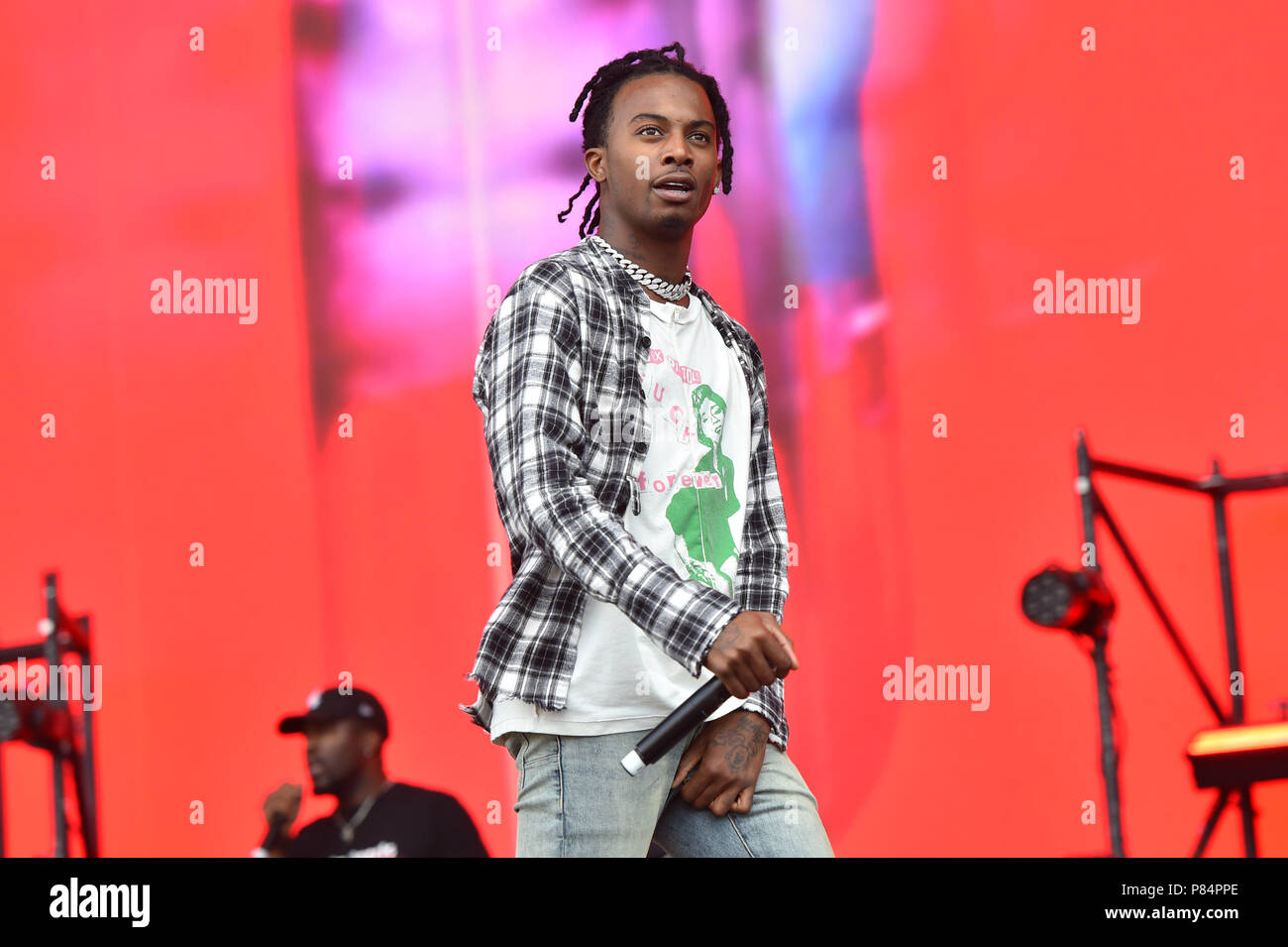 Playboi Carti performing on the third day of the Wireless Festival, in Finsbury Park, north London. PRESS ASSOCIATION Photo. Picture date: Sunday July 8th, 2018. Photo credit should read: Matt Crossick/PA Wire. Stock Photo