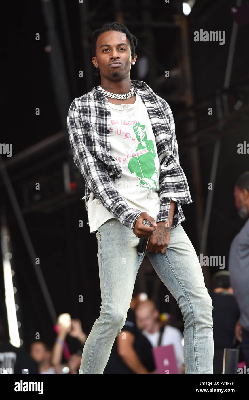 Playboi Carti performing on the third day of the Wireless Festival, in  Finsbury Park, north London. PRESS ASSOCIATION Photo. Picture date: Sunday  July 8th, 2018. Photo credit should read: Matt Crossick/PA Wire