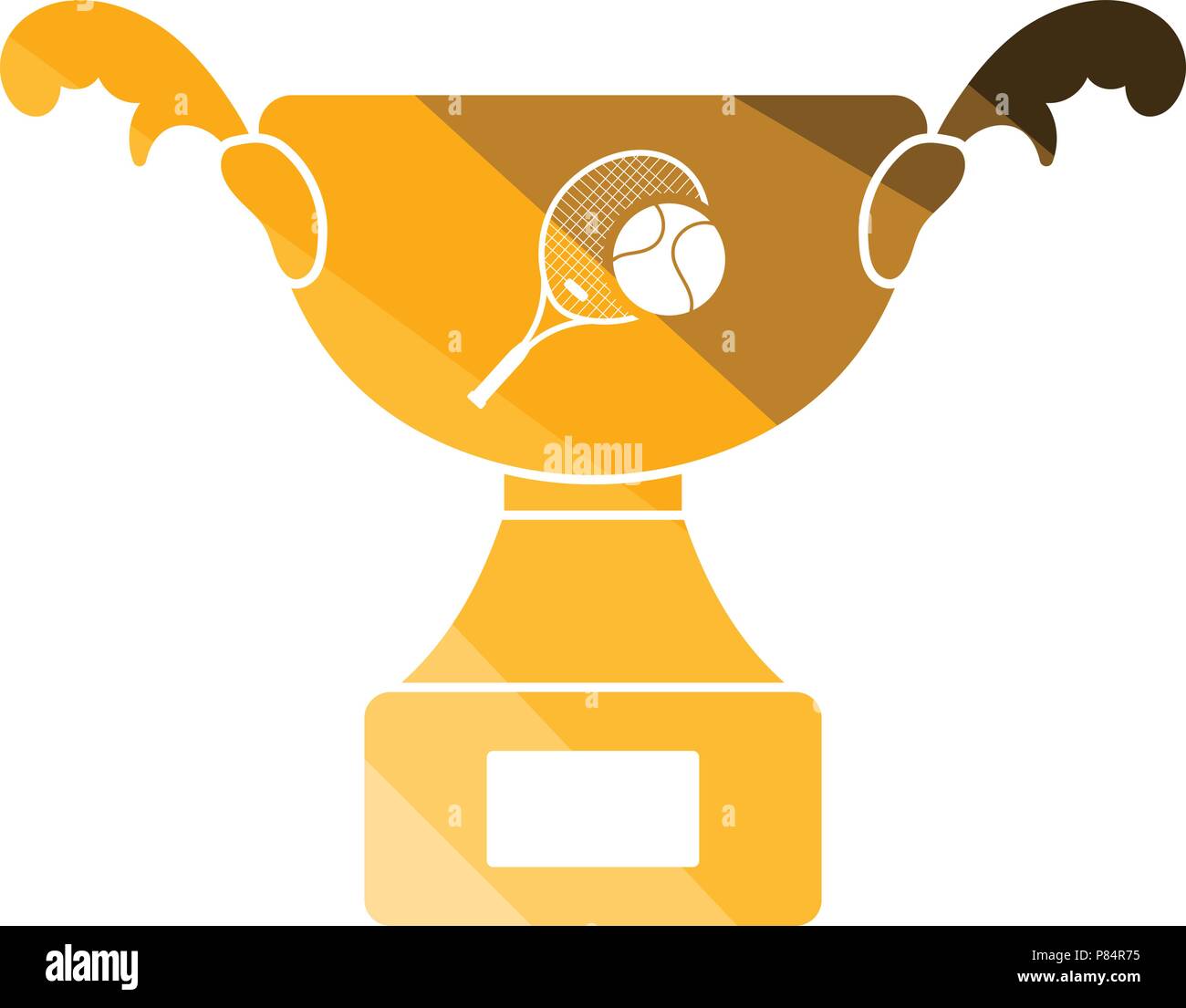 Golden trophy cup tennis ball Stock Vector Images - Alamy