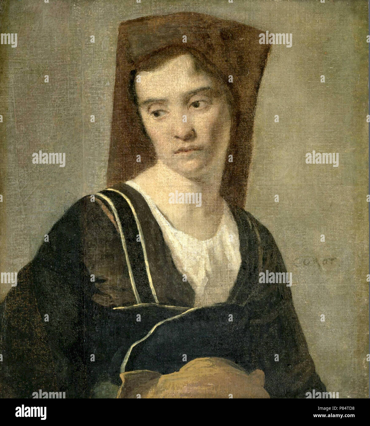 Corot Jean Baptiste Camille a Peasant Woman Stock Photo Alamy