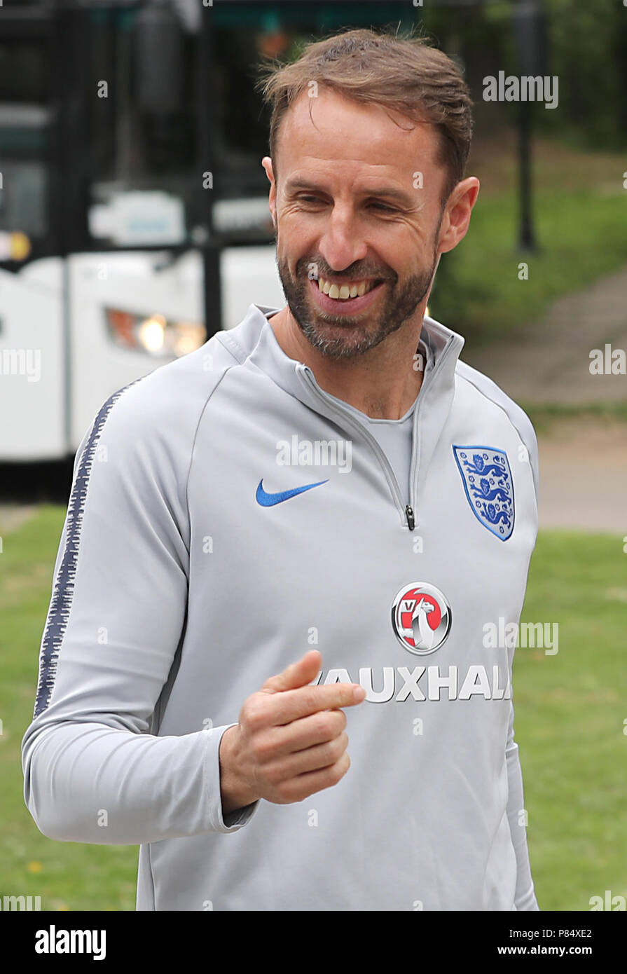 England manager Gareth Southgate arrives at Repino Cronwell Park. PRESS ASSOCIATION Photo. Picture date: Monday July 9, 2018. See PA story WORLDCUP England. Photo credit should read: Owen Humphreys/PA Wire. Stock Photo