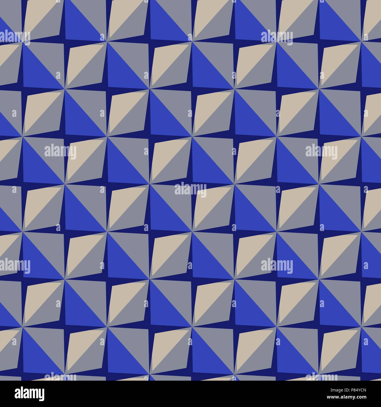 Vector papper stickers cut-out tile blue seamless pattern Stock Vector
