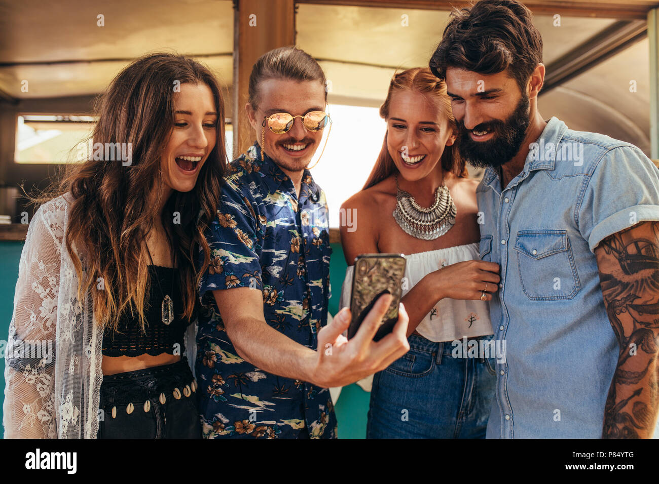 Two young people taking hi-res stock photography and images - Alamy