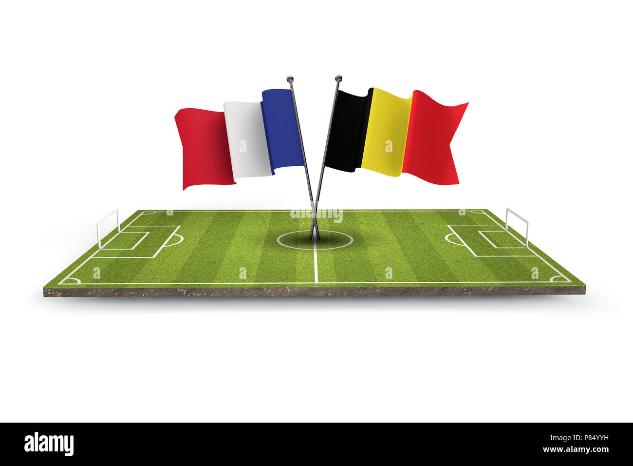 France versus Belgium soccer match. 3D Rendering Stock Photo - Alamy