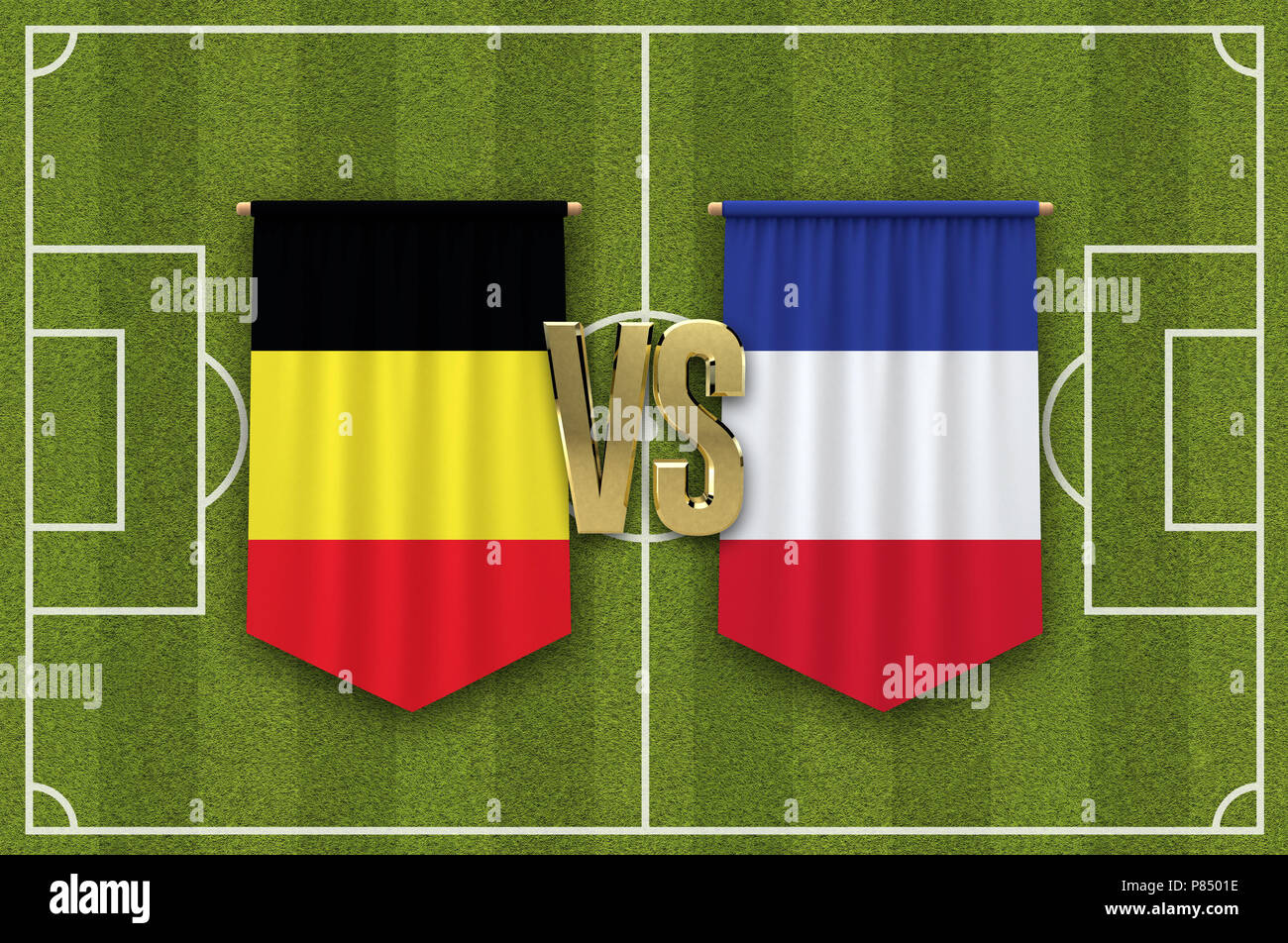 France versus Belgium soccer match. 3D Rendering Stock Photo - Alamy