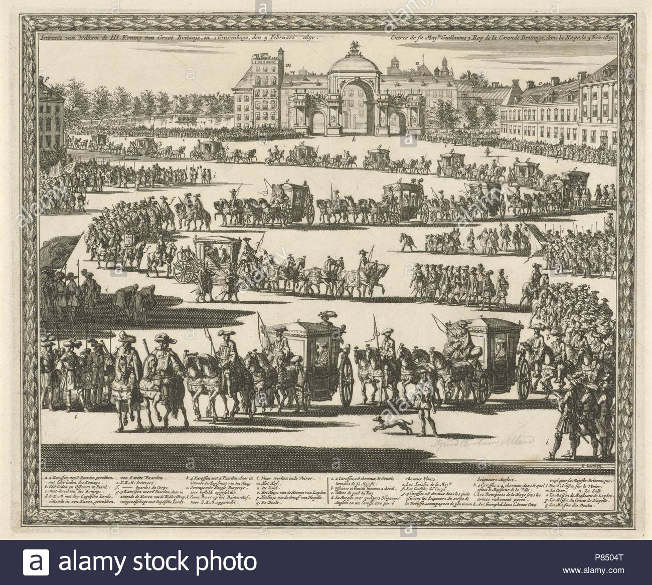 Entry of King William III, The Hague, The Netherlands, 1691, Jan Luyken, Carel Allard, 1691.