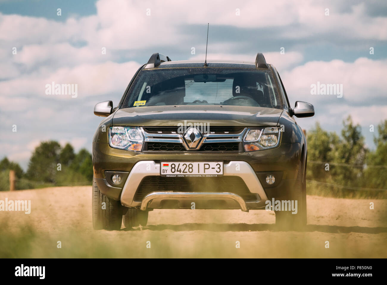 Gomel Belarus June 13 18 Renault Duster Or Dacia Duster Suv In Countryside Landscape Duster Produced Jointly By French Manufacturer Renault An Stock Photo Alamy