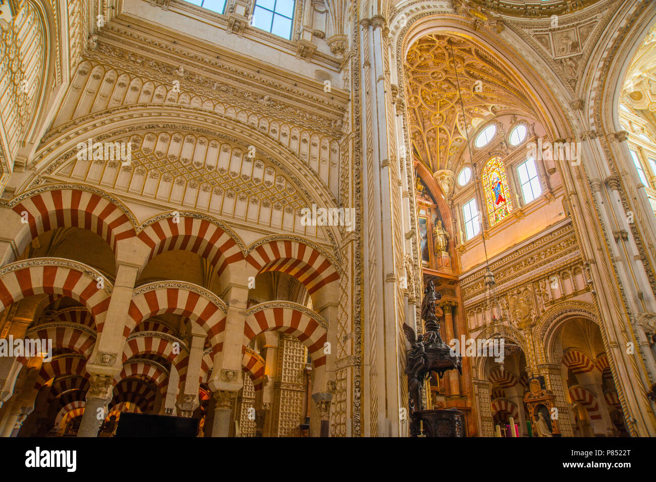 Mosque cathedral, indoor view. Cordoba, Spain. Stock Photo