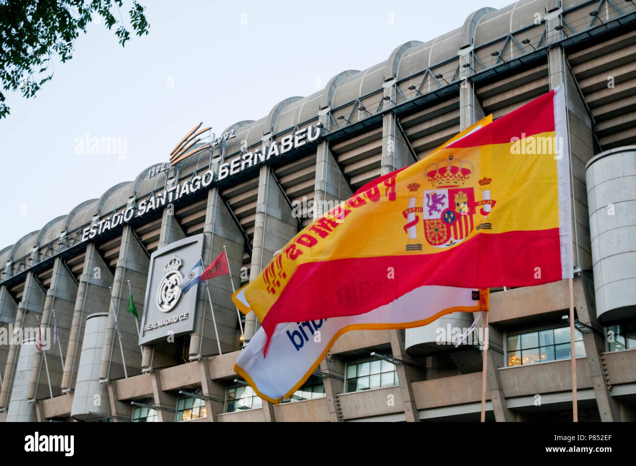 Facade of Santiago Bernabeu Stadium. Madrid, Spain. Stock Photo