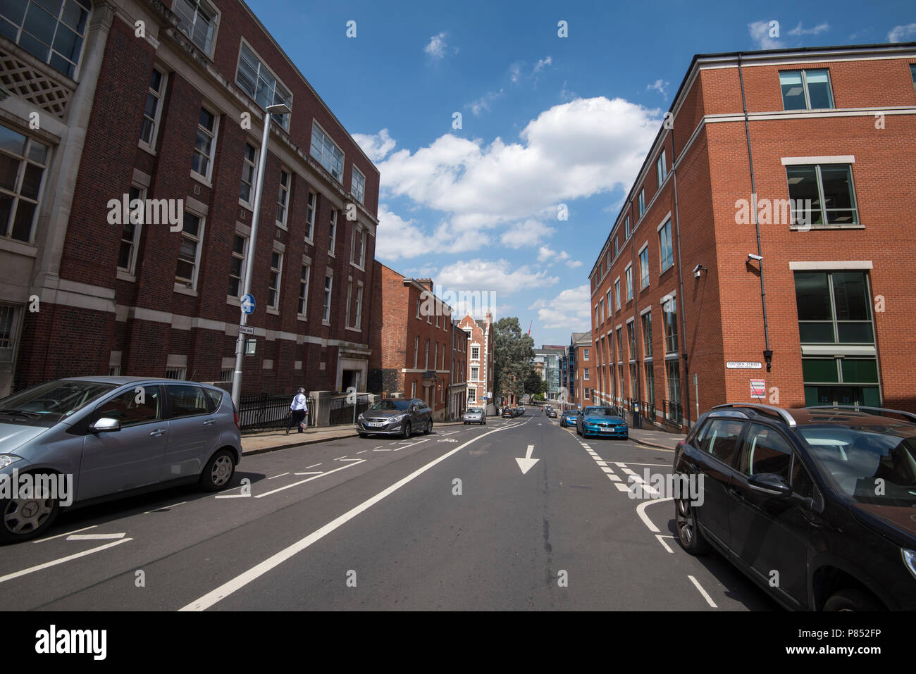 A View Down Park Row in Nottingham City, Nottinghamshire England UK Stock Photo