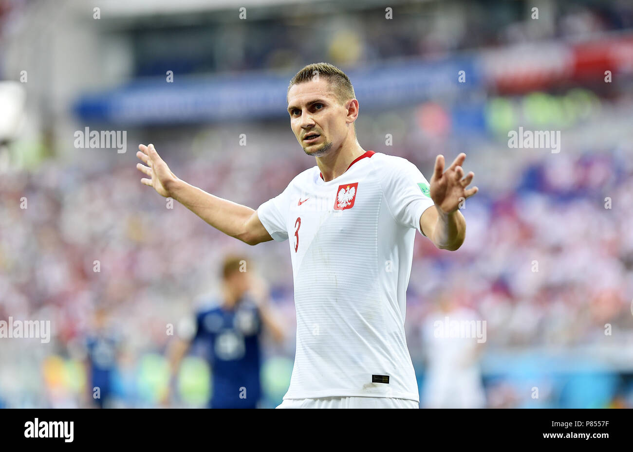 VOLGOGRAD, RUSSIA - JUNE 28: Artur Jedrzejczyk of Poland reacts during the 2018 FIFA World Cup Russia group H match between Japan and Poland at Volgograd Arena on June 28, 2018 in Volgograd, Russia. (Photo by Lukasz Laskowski/PressFocus/MB Media/) Stock Photo