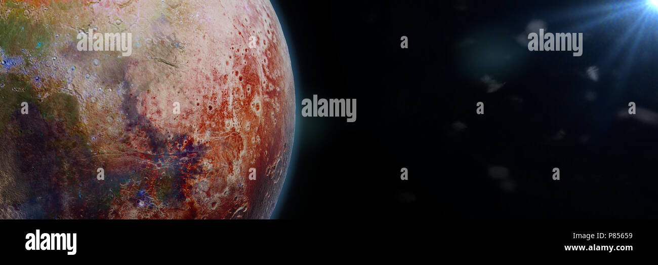 alien planet lit by a star (3d illustration banner Stock Photo - Alamy