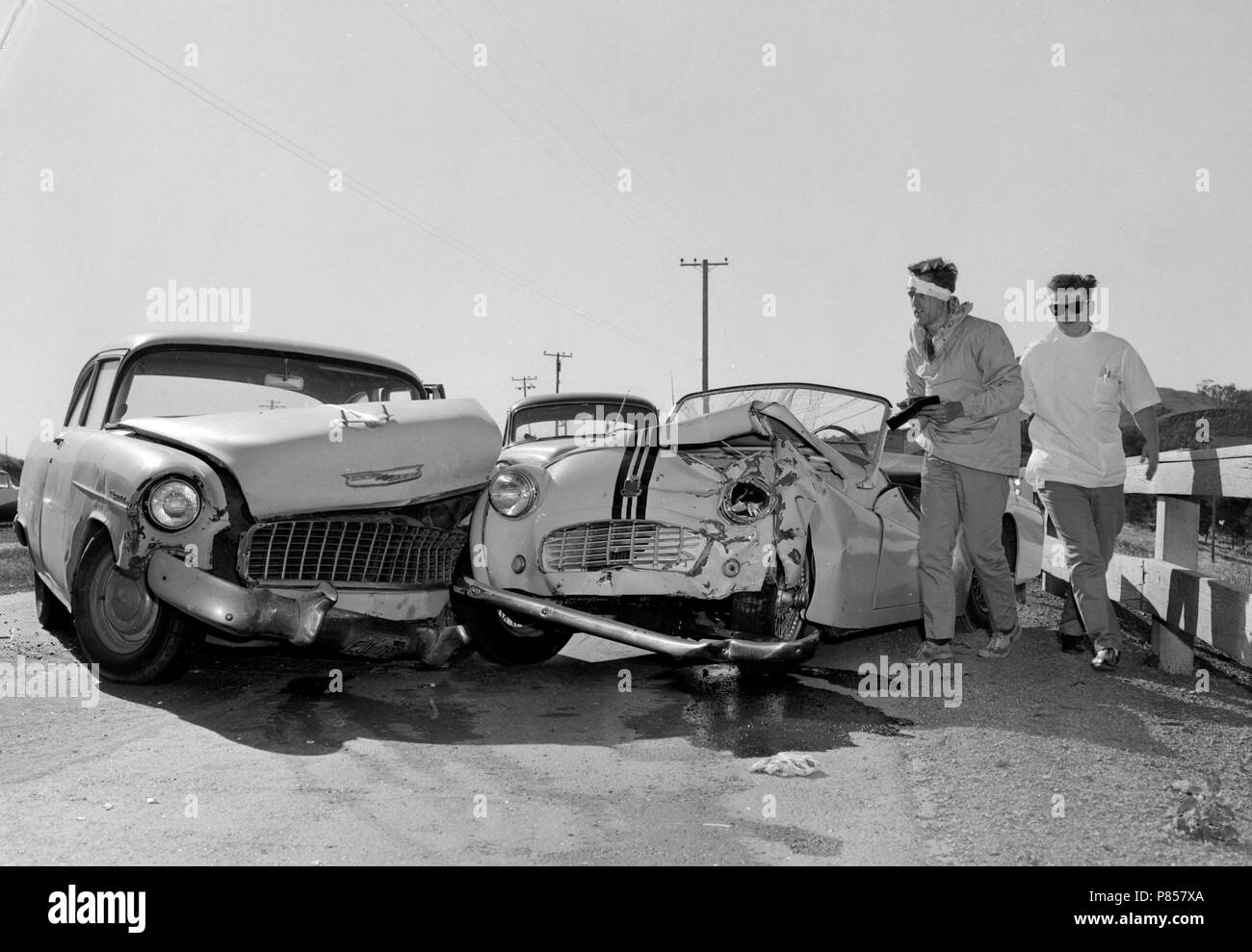 Car collision aftermath Black and White Stock Photos & Images Alamy