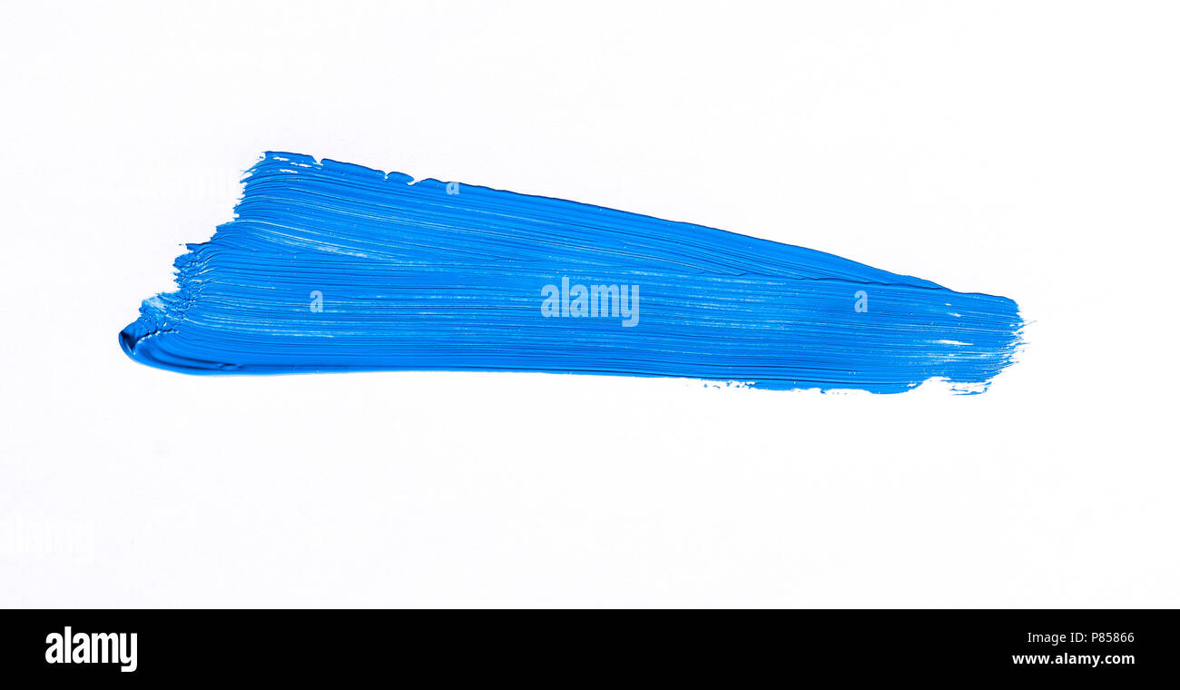 Blue brush stroke isolated over white background Stock Photo - Alamy