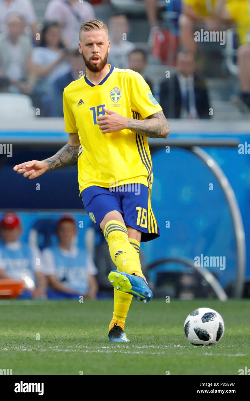 NIZHNY NOVGOROD, RUSSIA - JUNE 18: Pontus Jansson of Sweden national team during the 2018 FIFA World Cup Russia group F match between Sweden and Korea Republic at Nizhny Novgorod Stadium on June 18, 2018 in Nizhny Novgorod, Russia. Stock Photo