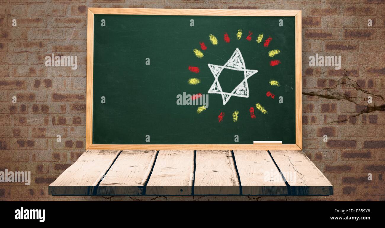 Star education drawings on blackboard for school Stock Photo