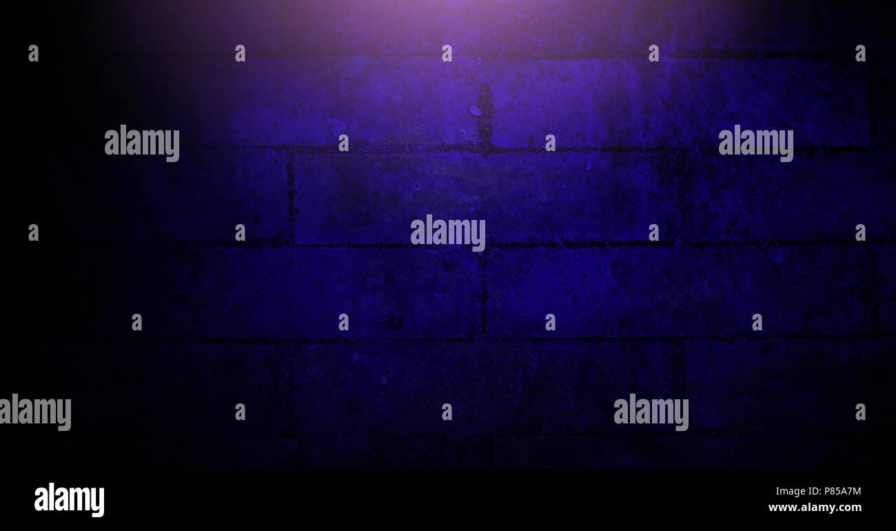 Vignette and light on purple brick wall background Stock Photo
