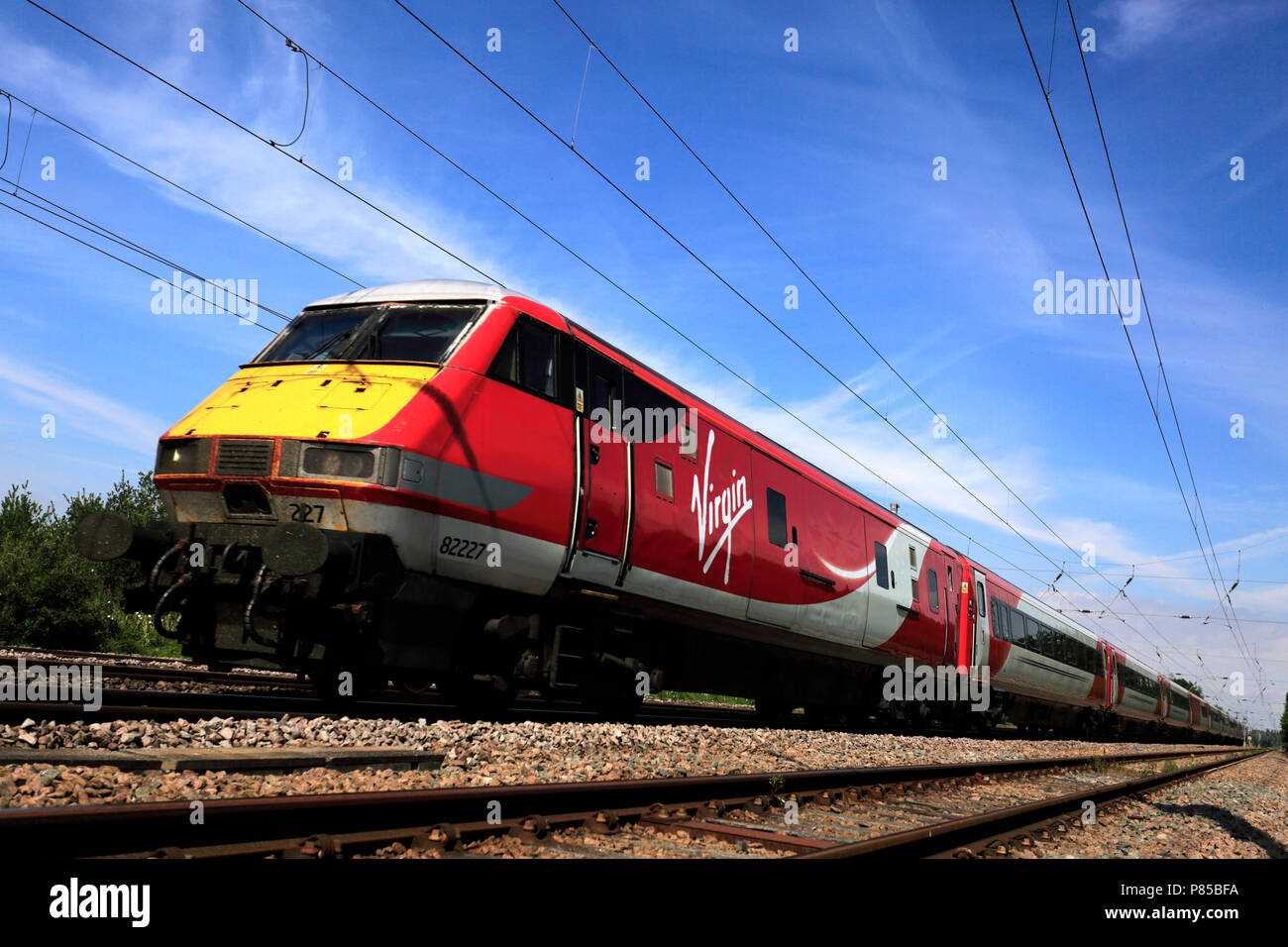 Virgin trains 82 227, East Coast Main Line Railway, Peterborough, Cambridgeshire, England, UK Stock Photo