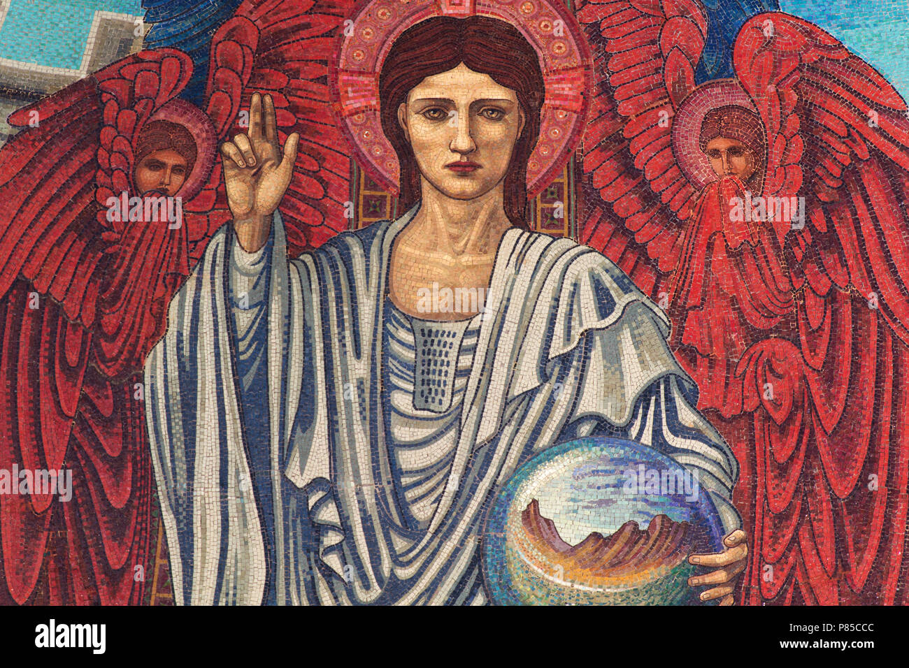 Christ enthroned in the heavenly jerusalem hires stock photography and