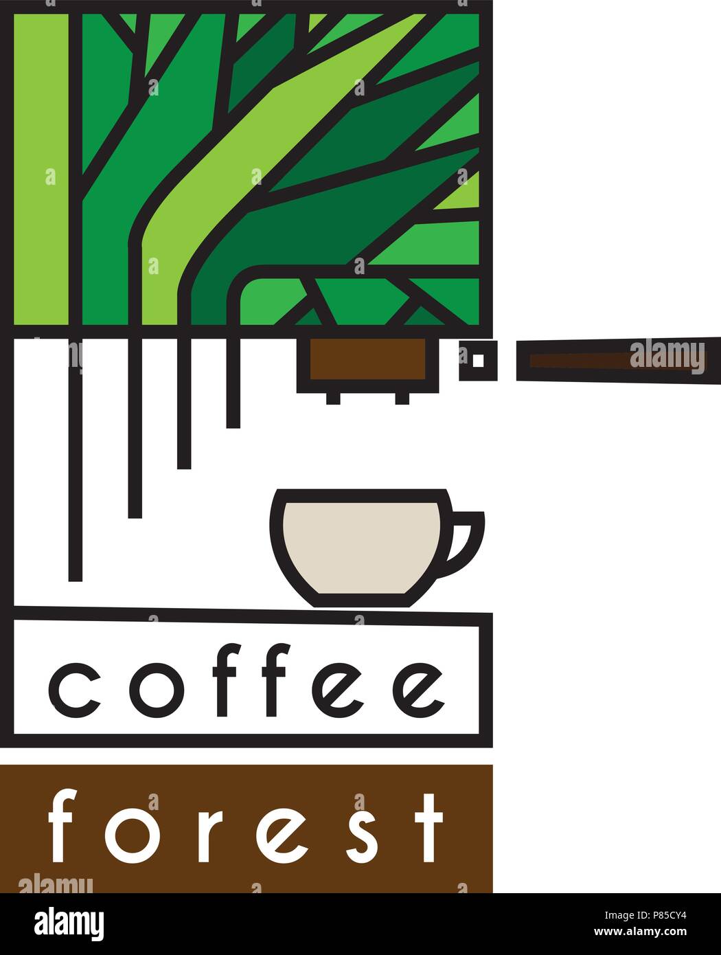 Coffee forest logo Stock Vector Image & Art - Alamy