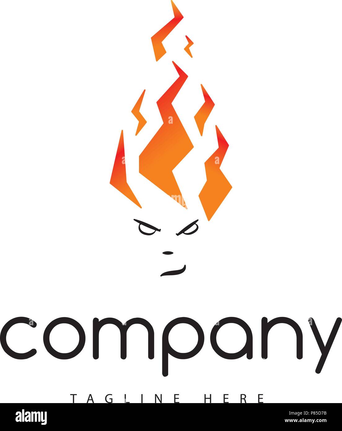 Fire head logo Stock Vector