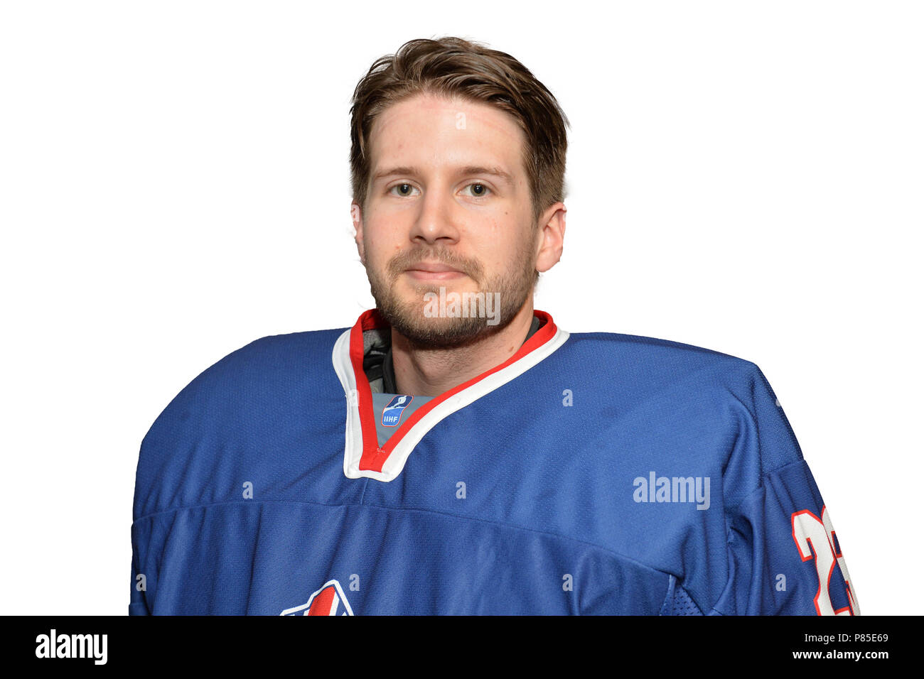 BUDAPEST, HUNGARY APRIL 18 Great Britain Ice Hockey Team Netminder