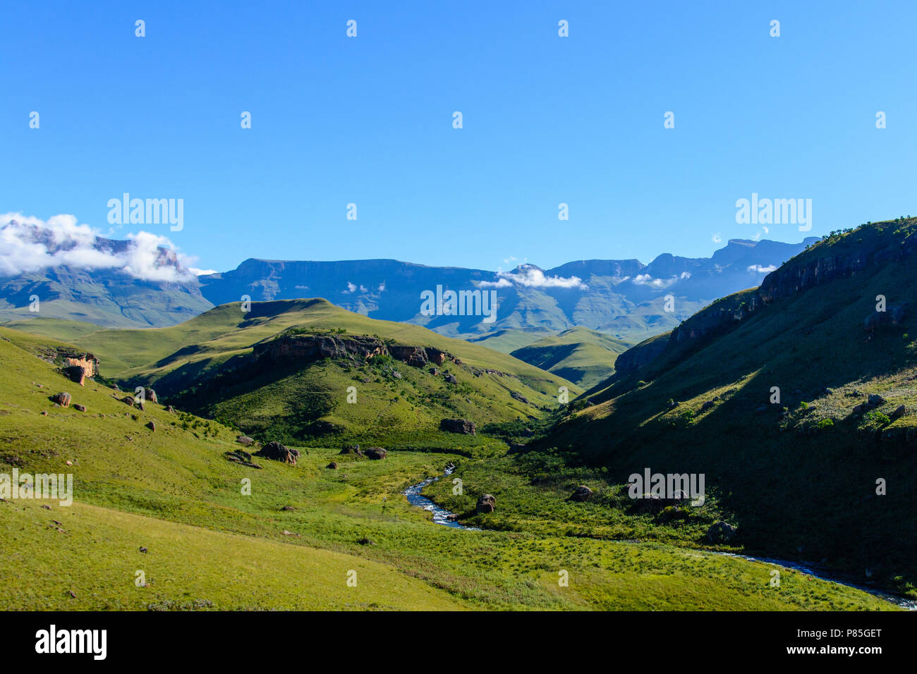Colorful outdoor landscape image of South Africa Drakensberge scenic ...
