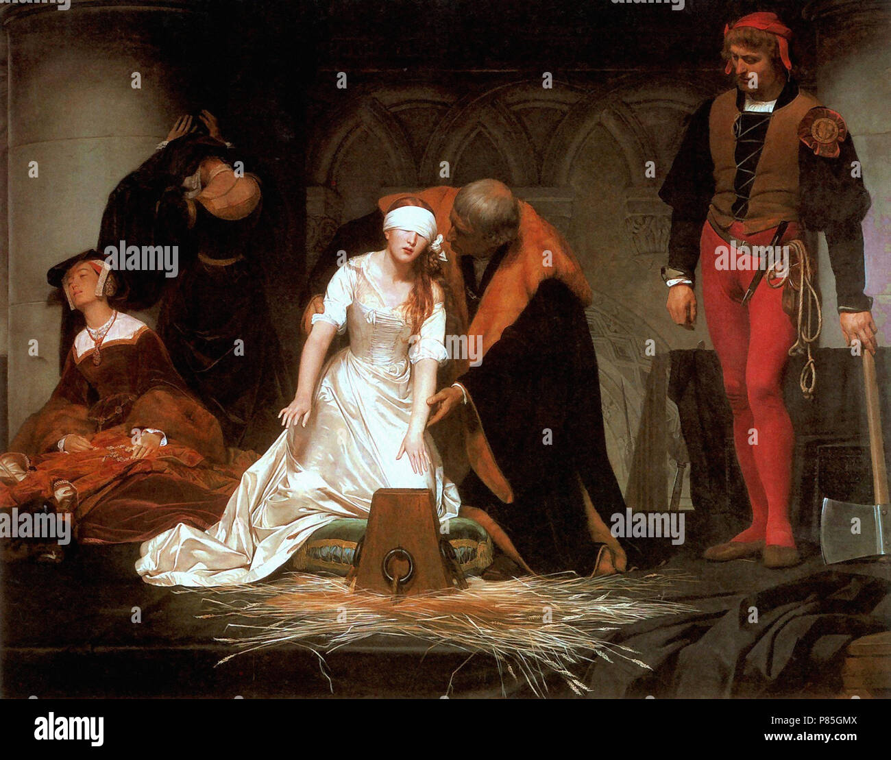 Delaroche  Paul - the Execution of Lady Jane Grey 1 Stock Photo