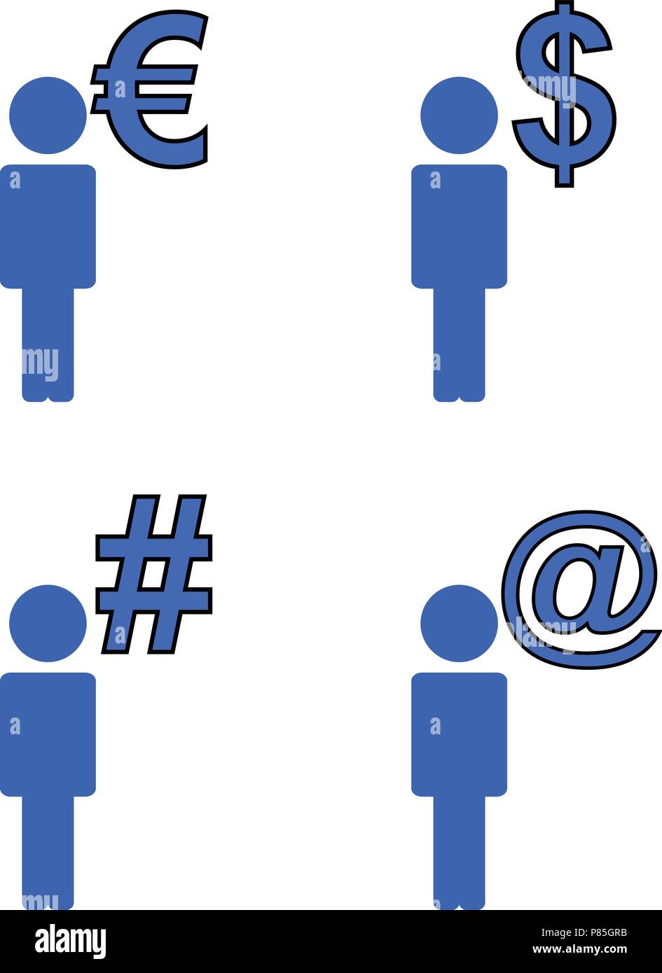 Icon set - Blue man - Vector Stock Vector Image & Art - Alamy