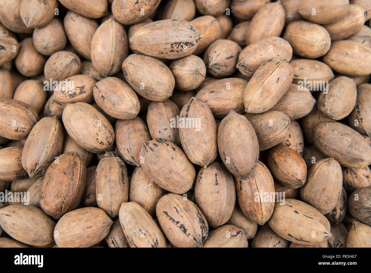 Pecan nuts at market Stock Photo