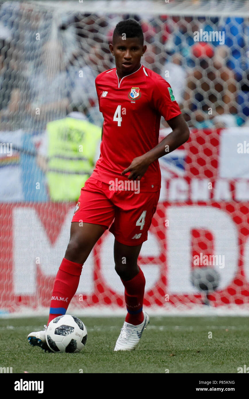 NIZHNY NOVGOROD, RUSSIA - JUNE 24: Fidel Escobar of Panama national team during the 2018 FIFA World Cup Russia group G match between England and Panama at Nizhny Novgorod Stadium on June 24, 2018 in Nizhny Novgorod, Russia. (MB Media) Stock Photo