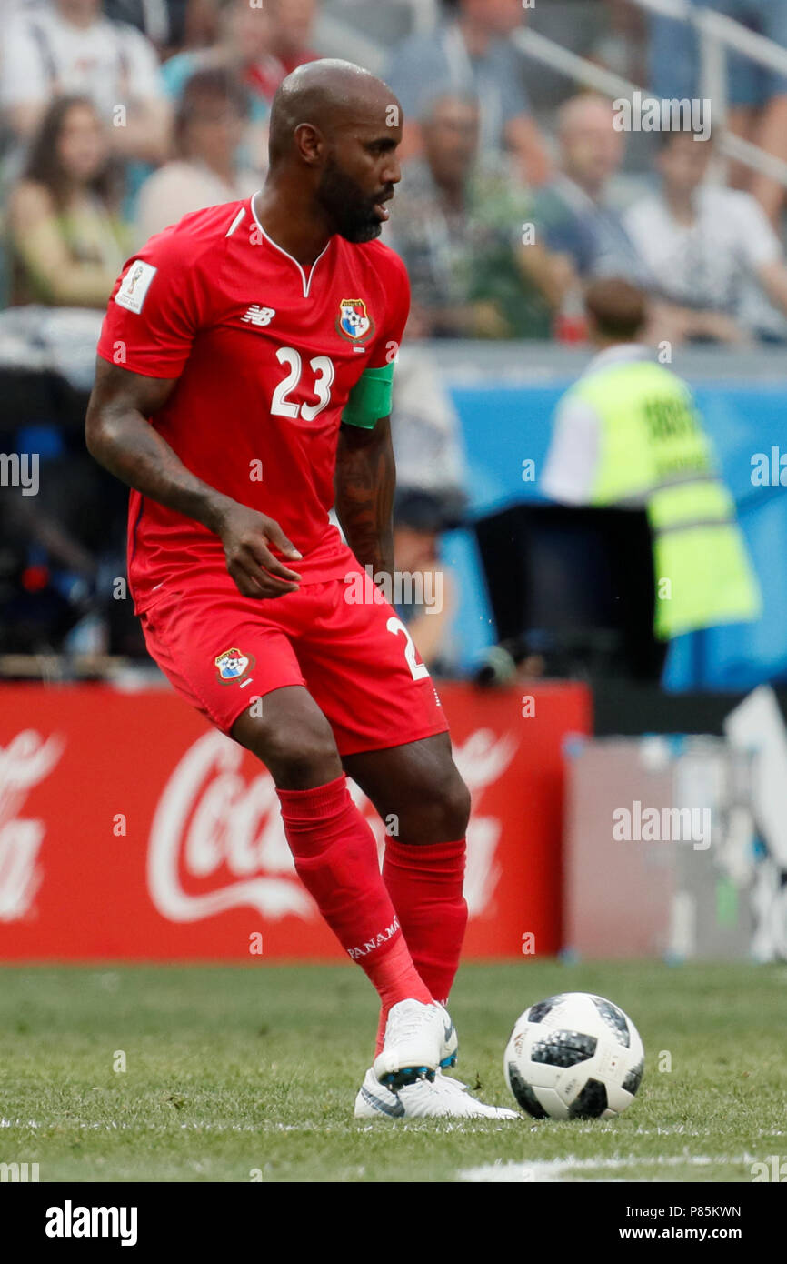 NIZHNY NOVGOROD, RUSSIA - JUNE 24: Felipe Baloy of Panama national team during the 2018 FIFA World Cup Russia group G match between England and Panama at Nizhny Novgorod Stadium on June 24, 2018 in Nizhny Novgorod, Russia. (MB Media) Stock Photo