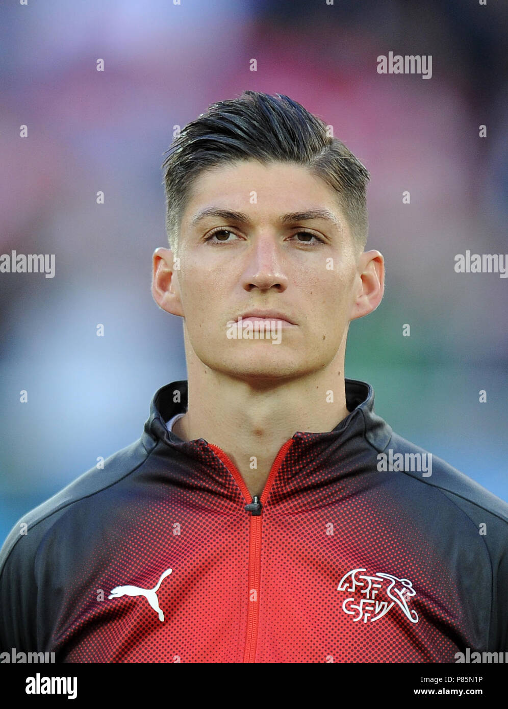 KALININGRAD, RUSSIA - JUNE 22: Steven Zuber of Switzerland  during the 2018 FIFA World Cup Russia group E match between Serbia and Switzerland at Kaliningrad Stadium on June 22, 2018 in Kaliningrad, Russia. (Photo by Norbert Barczyk/PressFocus/MB Media) Stock Photo