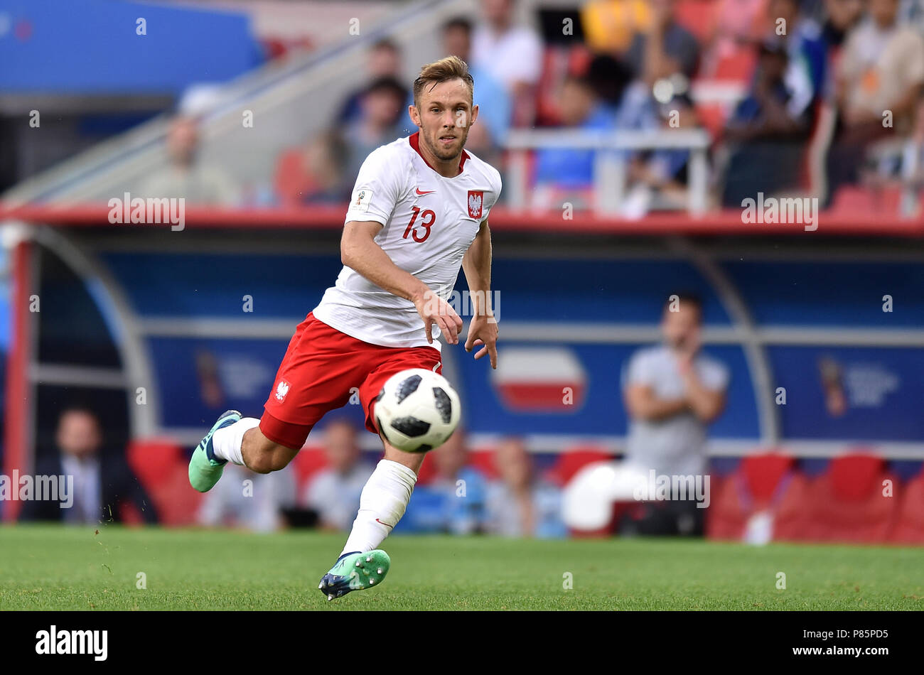 MOSCOW, RUSSIA - JUNE 19: Maciej Rybus of Poland in action during the 2018 FIFA World Cup Russia group H match between Poland and Senegal at Spartak Stadium on June 19, 2018 in Moscow, Russia. (Photo by Lukasz Laskowski/PressFocus/MB Media) Stock Photo