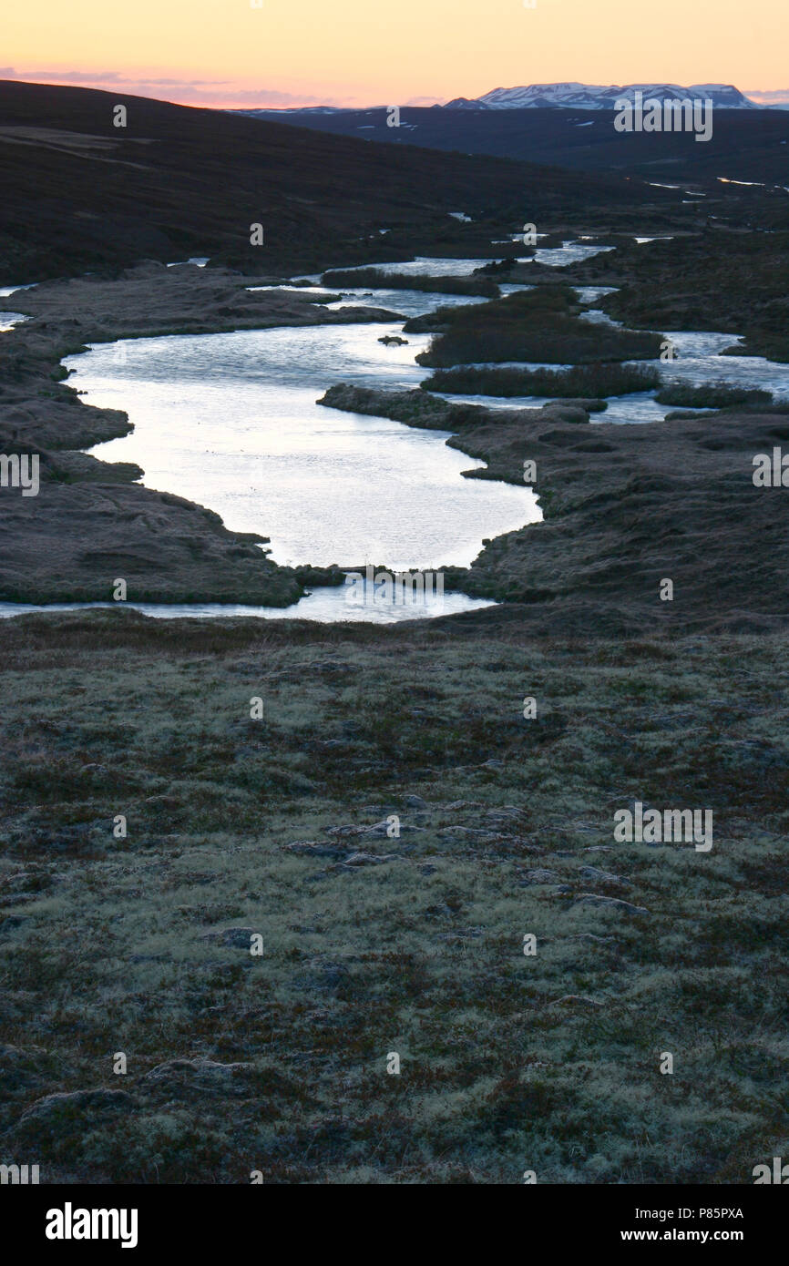 Laxarivier op IJsland; Laxa River on Iceland Stock Photo