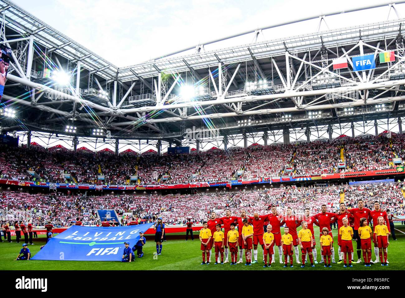 MOSCOW, RUSSIA - JUNE 19: Polish national team before during the 2018 FIFA World Cup Russia group H match between Poland and Senegal at Spartak Stadium on June 19, 2018 in Moscow, Russia. (Photo by Lukasz Laskowski/PressFocus/MB Media) Stock Photo