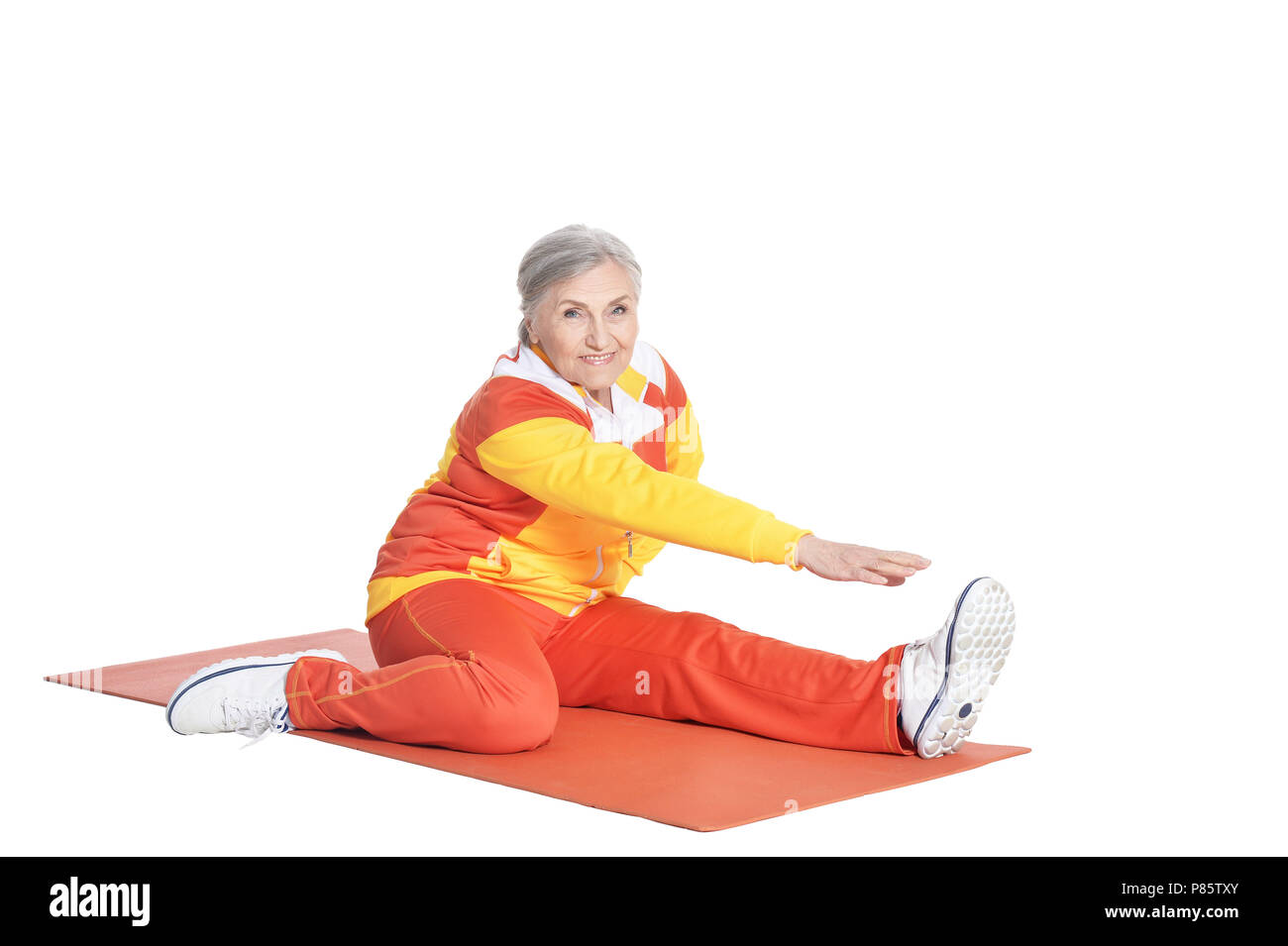 Senior woman exercising Stock Photo