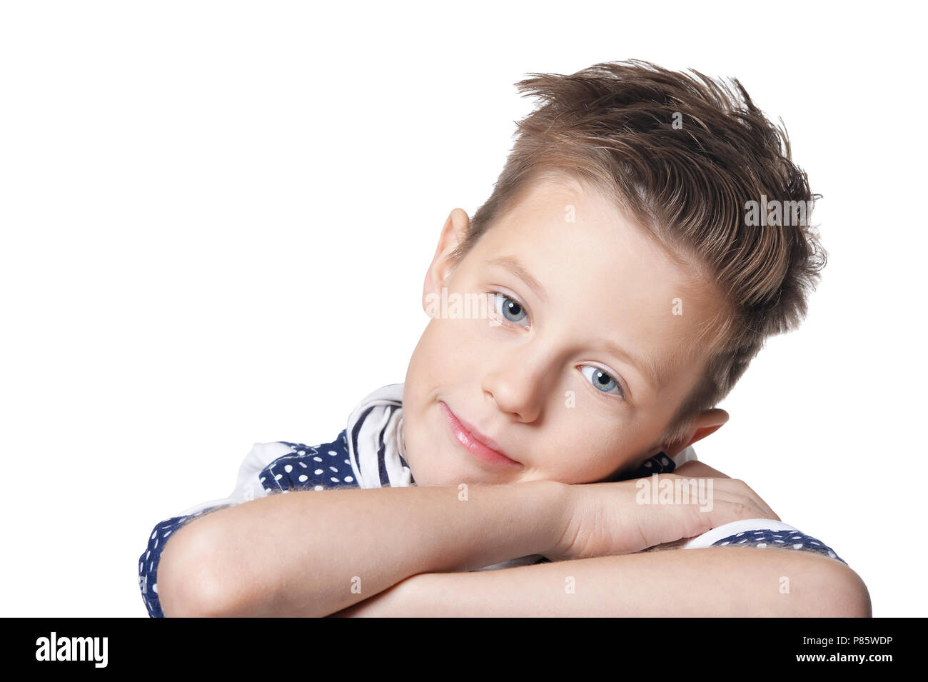 cute boy  posing  isolated Stock Photo